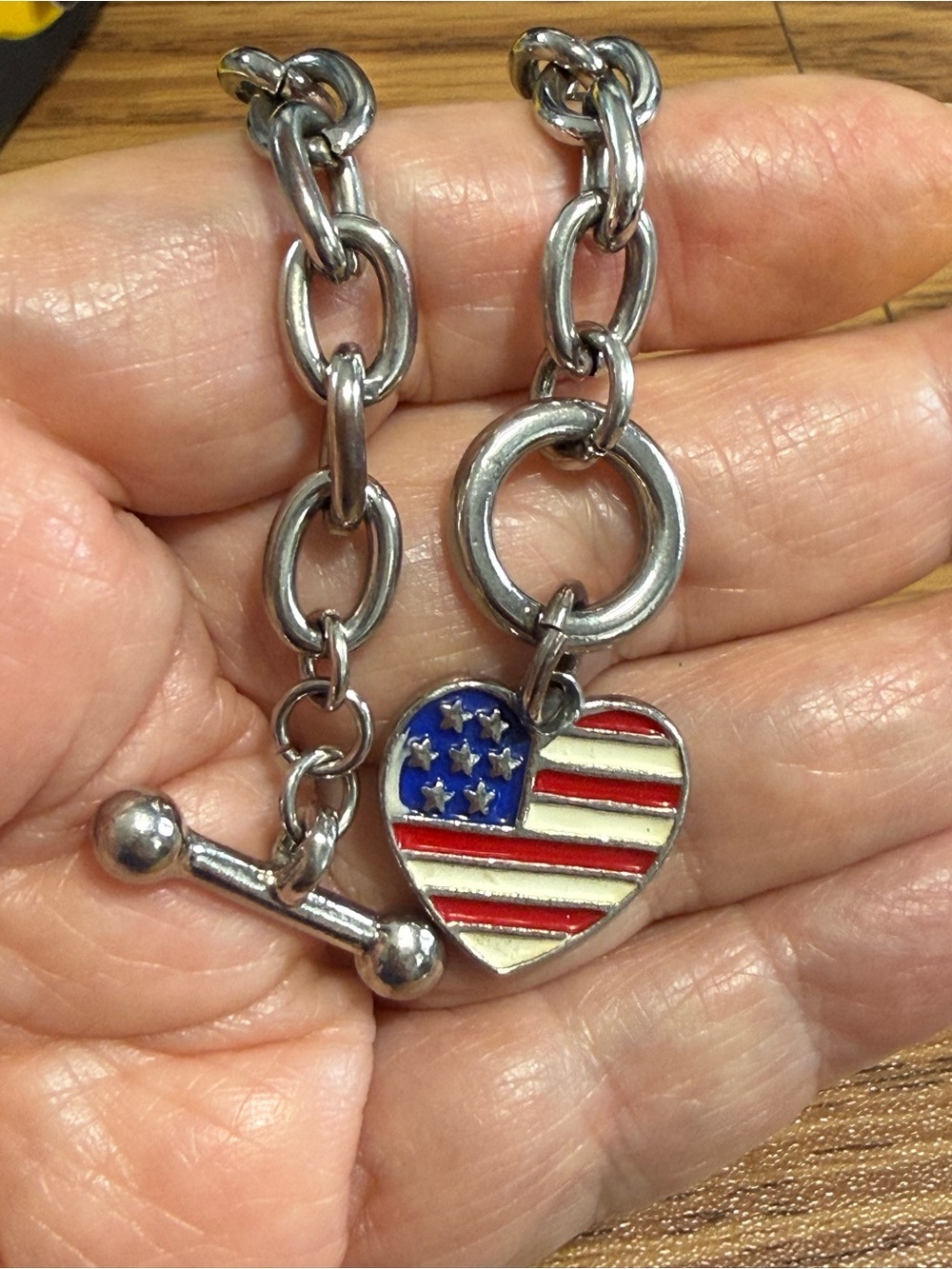 Bracelet Patriotic Chain Heart